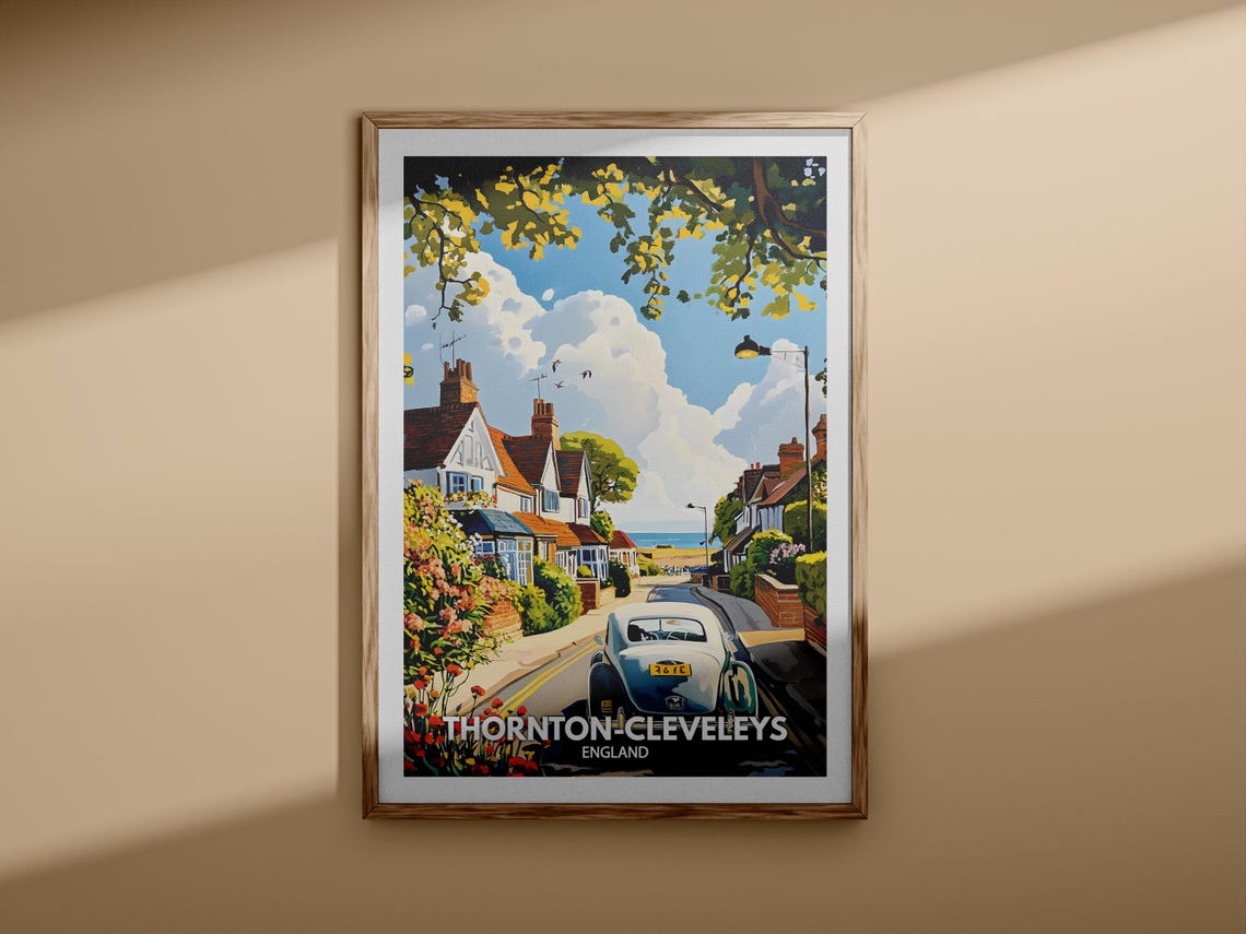 Thornton Cleveleys England Coastal Street Vintage Travel Poster - Image 3