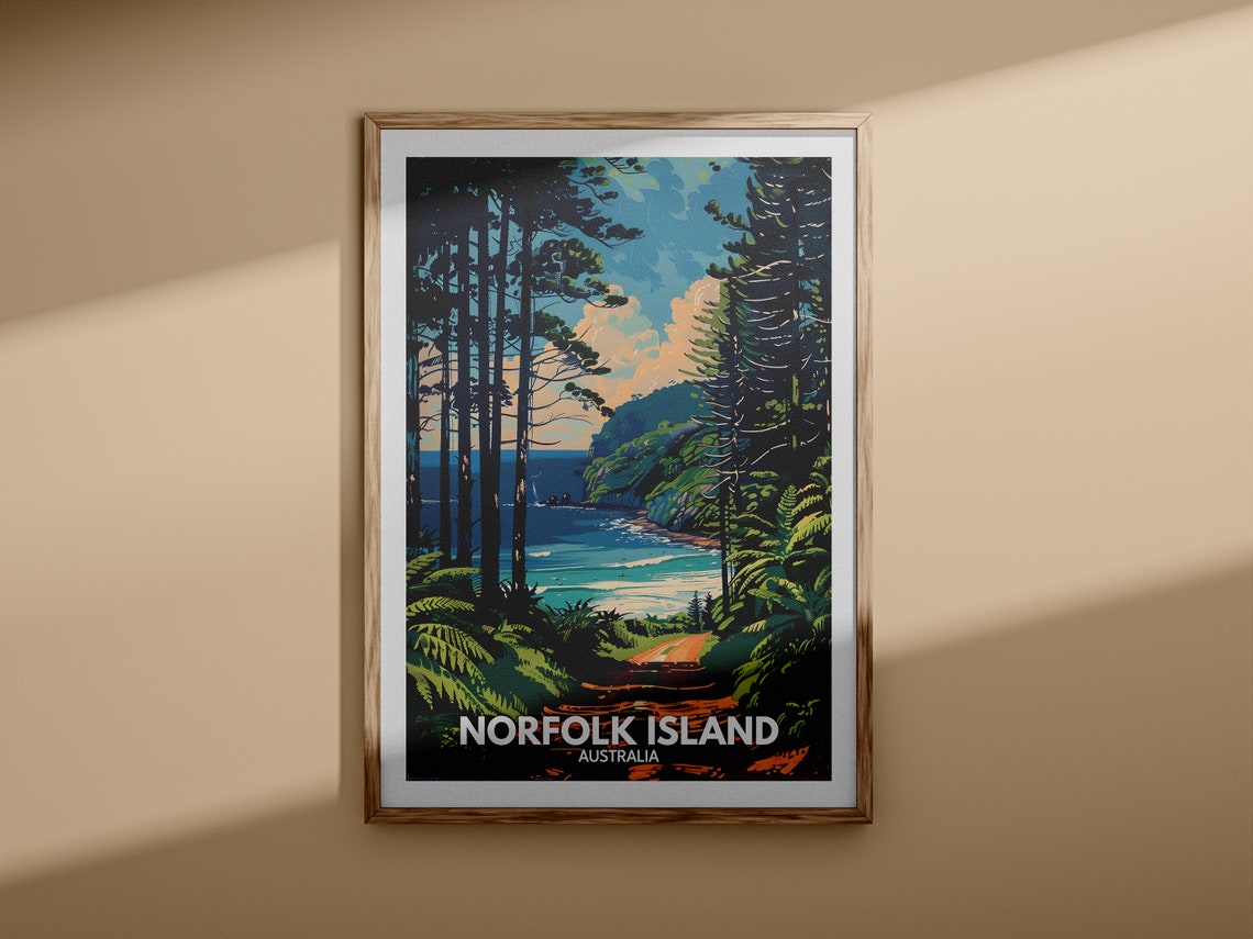 Norfolk Island Australia Pine Forest Beach Hidden Cove Poster - Image 3