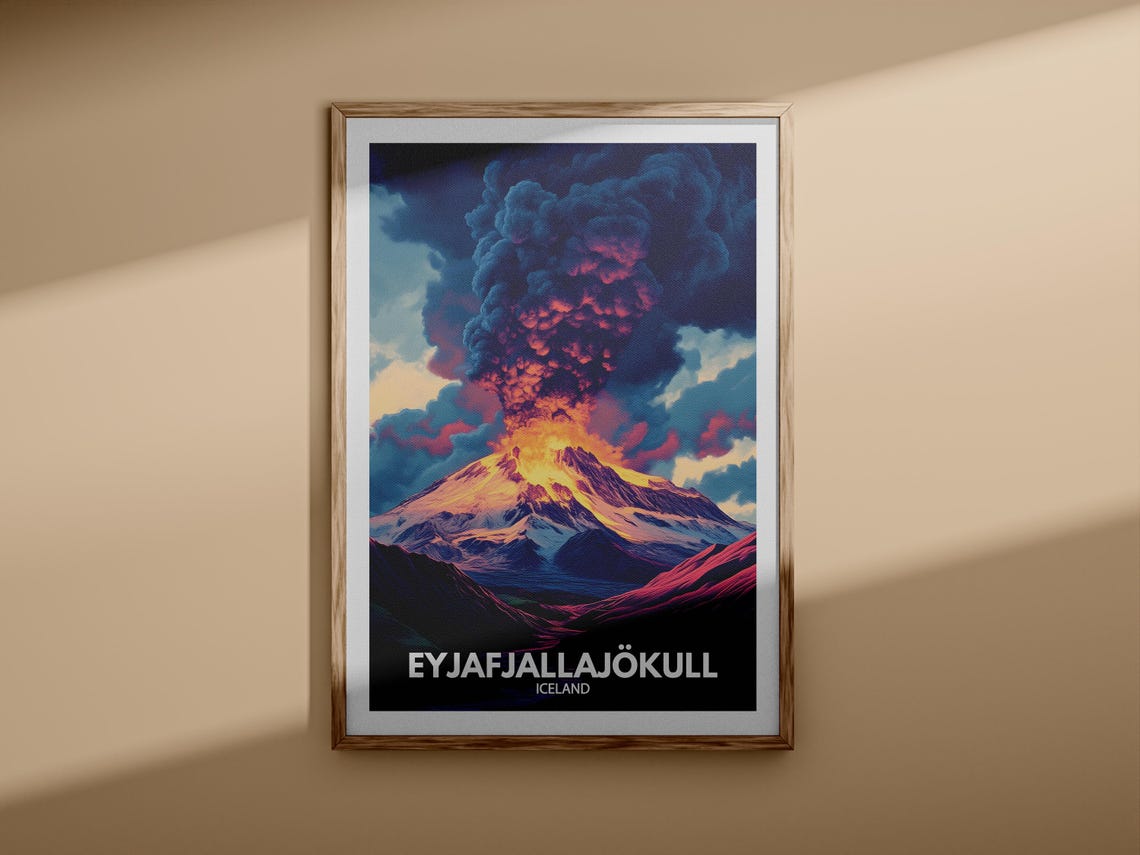 Eyjafjallajokull Iceland Volcano Eruption Dramatic Travel Poster - Image 3