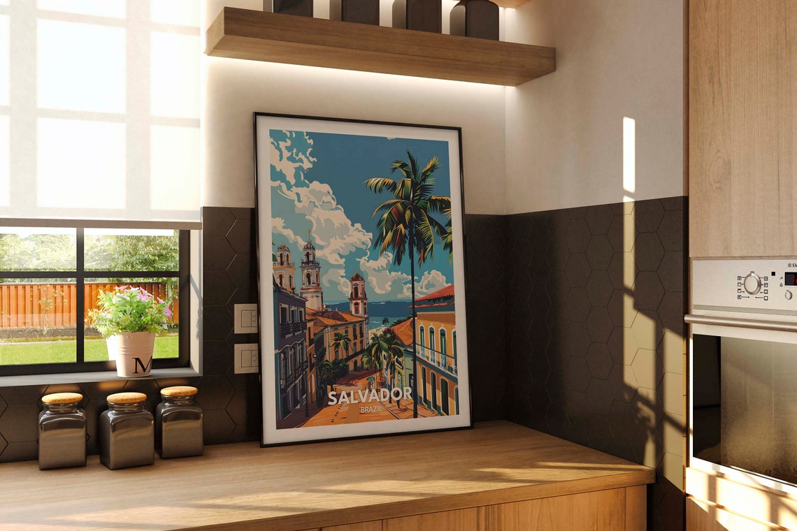 Salvador Art Print Salvador Travel Poster Brazil Wall Art Print Brazil Home Decor Travel Wall Art Poster Unique City Print - Image 2