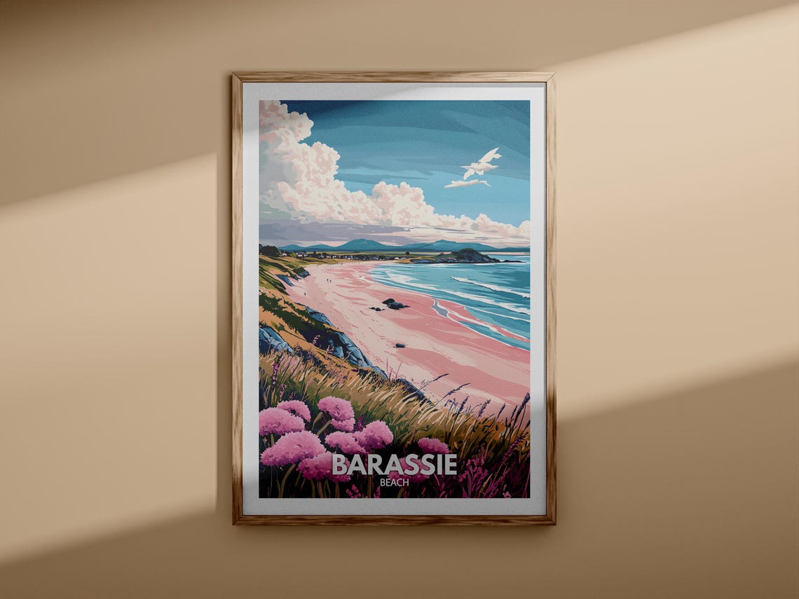Barassie Beach Scotland Vintage Coastal Seaside Travel Poster - Image 3