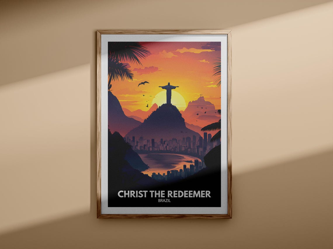 Christ The Redeemer Art Print Christ The Redeemer Travel Poster Brazil Wall Art Print Brazil Home Decor Travel Poster Unique Print - Image 3