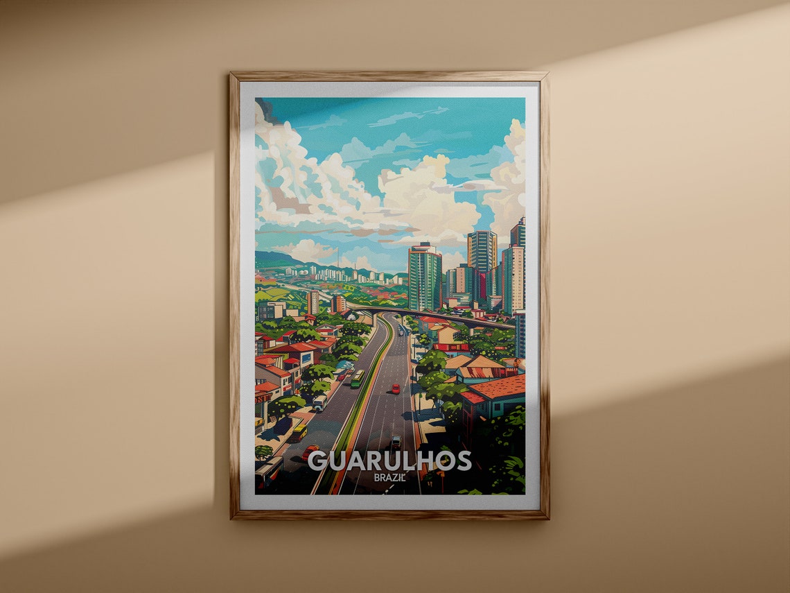 Guarulhos Print Guarulhos Travel Poster Brazil Wall Art Print Brazil Home Decor Travel Wall Art Poster Unique City Print - Image 3