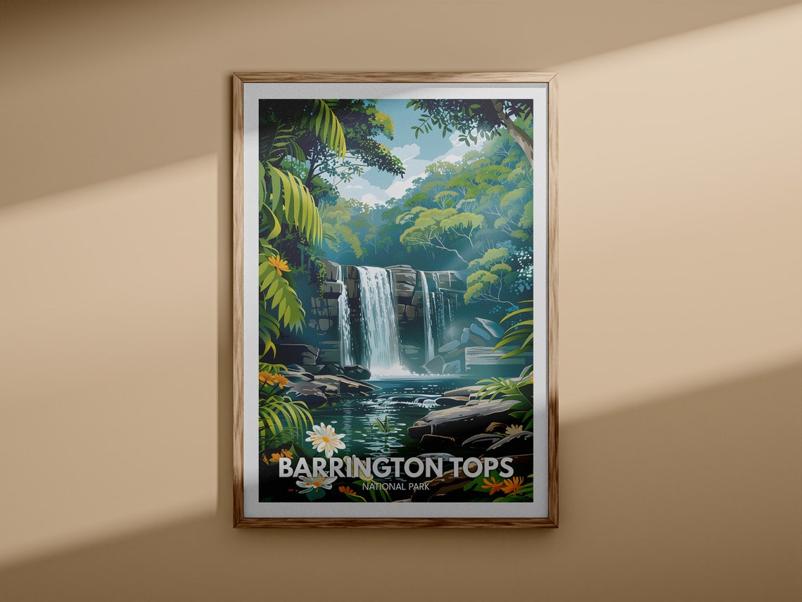 Barrington Tops National Park Waterfall Rainforest Travel Poster - Image 3