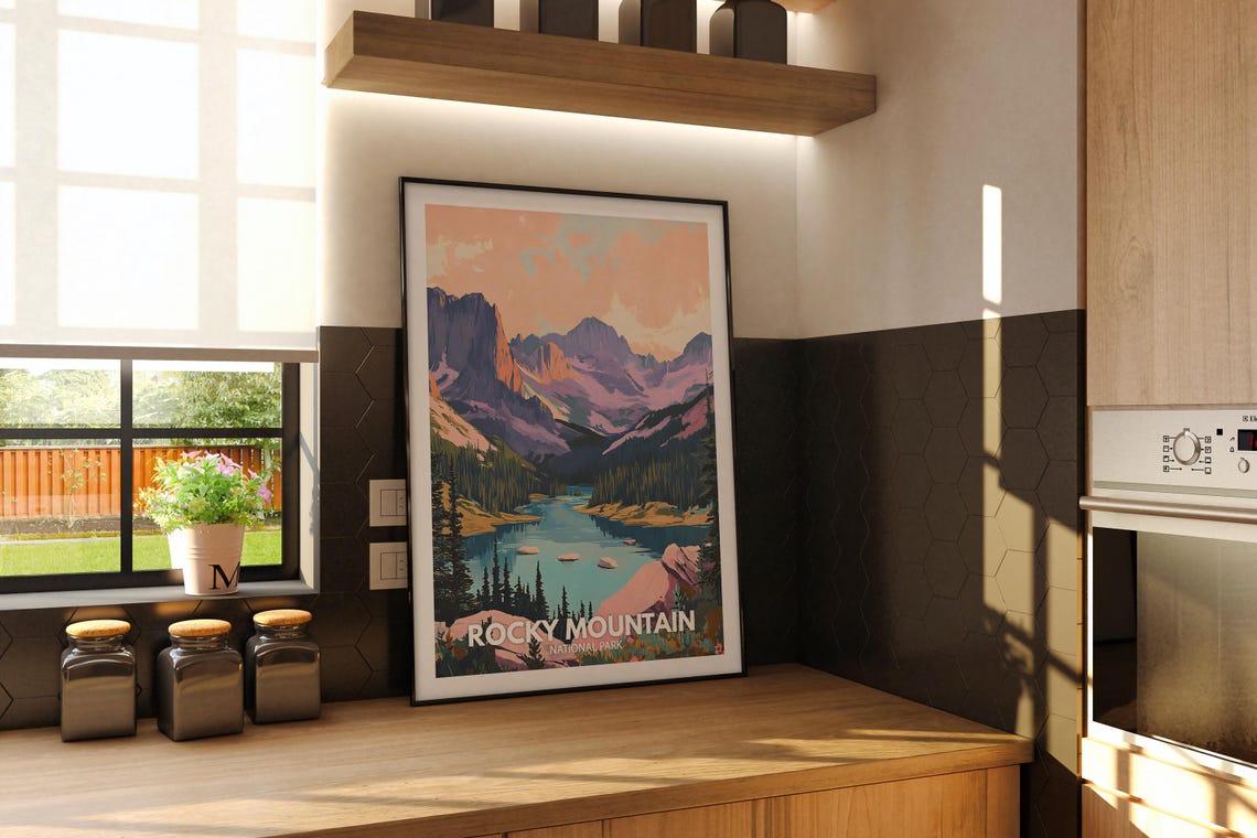 Rocky Mountain Print Rocky Mountain National Park Poster United States National Parks Art United States Travel Poster Nature Prints - Image 2