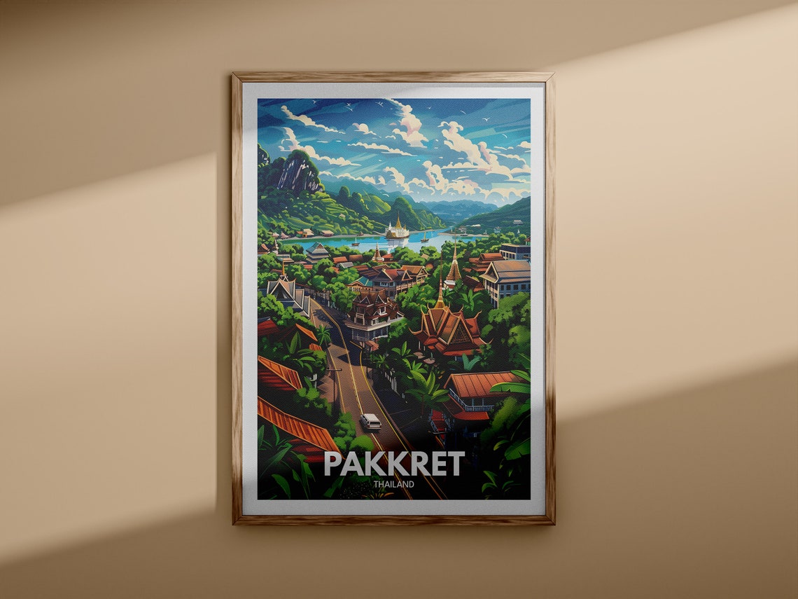 Pakkret Art Print Pakkret Travel Poster Thailand Wall Art Print Thailand Home Decor Travel Wall Art Poster Unique City Print - Image 3