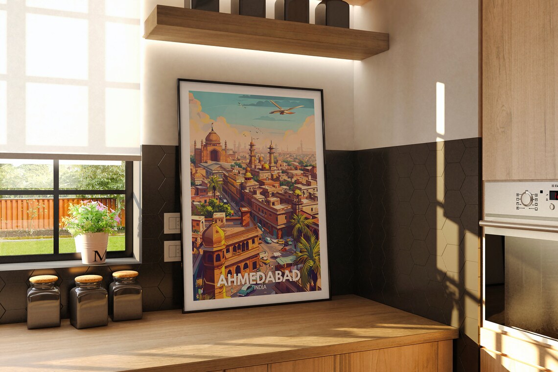 Ahmedabad Print Ahmedabad Travel Poster India Wall Art Print India Home Decor Travel Wall Art Decor Unique City Poster - Image 2