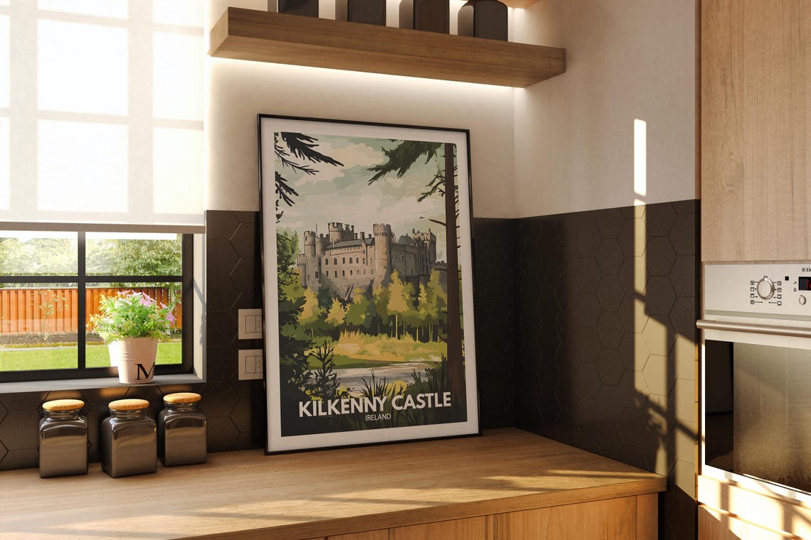 Kilkenny Castle Print Kilkenny Castle Travel Poster Ireland Wall Art Print Ireland Home Decor Travel Art Decor Unique City Poster - Image 2