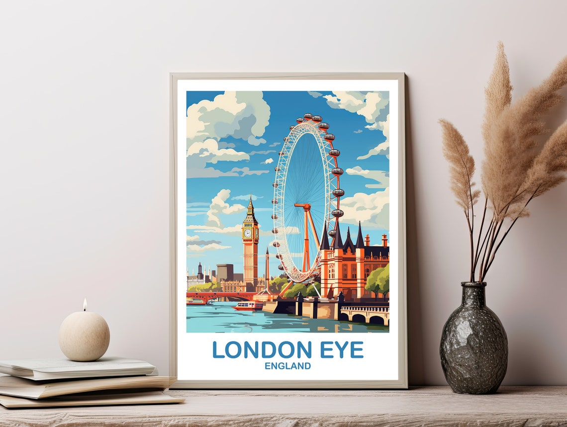 London Eye Travel Art Poster London Travel Wall Art England Big Ben Travel Wall Art England Travel Art Dt2euenlo5 - Image 2