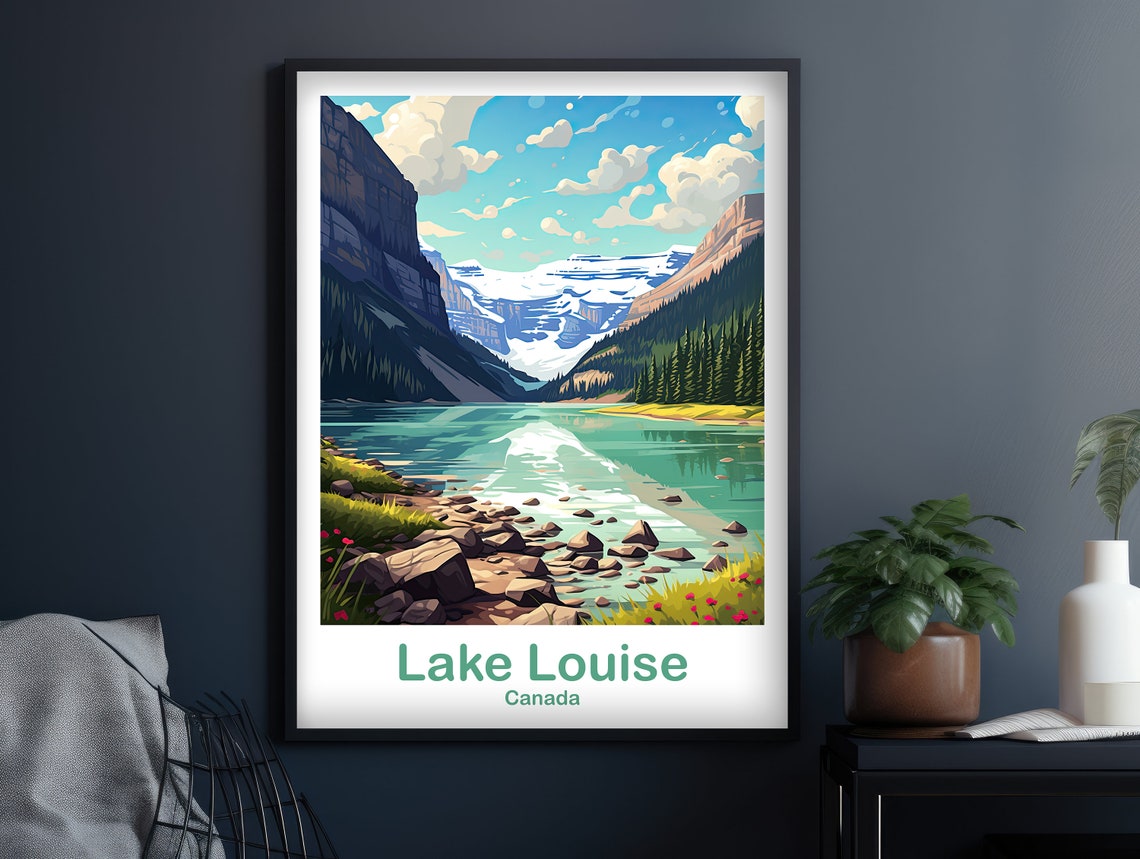 Lake Louise Canada Turquoise Glacier Lake Mountains Travel Poster - Image 3