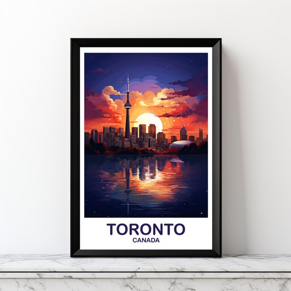 Printable Toronto Travel Print Ontario Wall Art Digital City Skyline Sunset Dt2naonto1