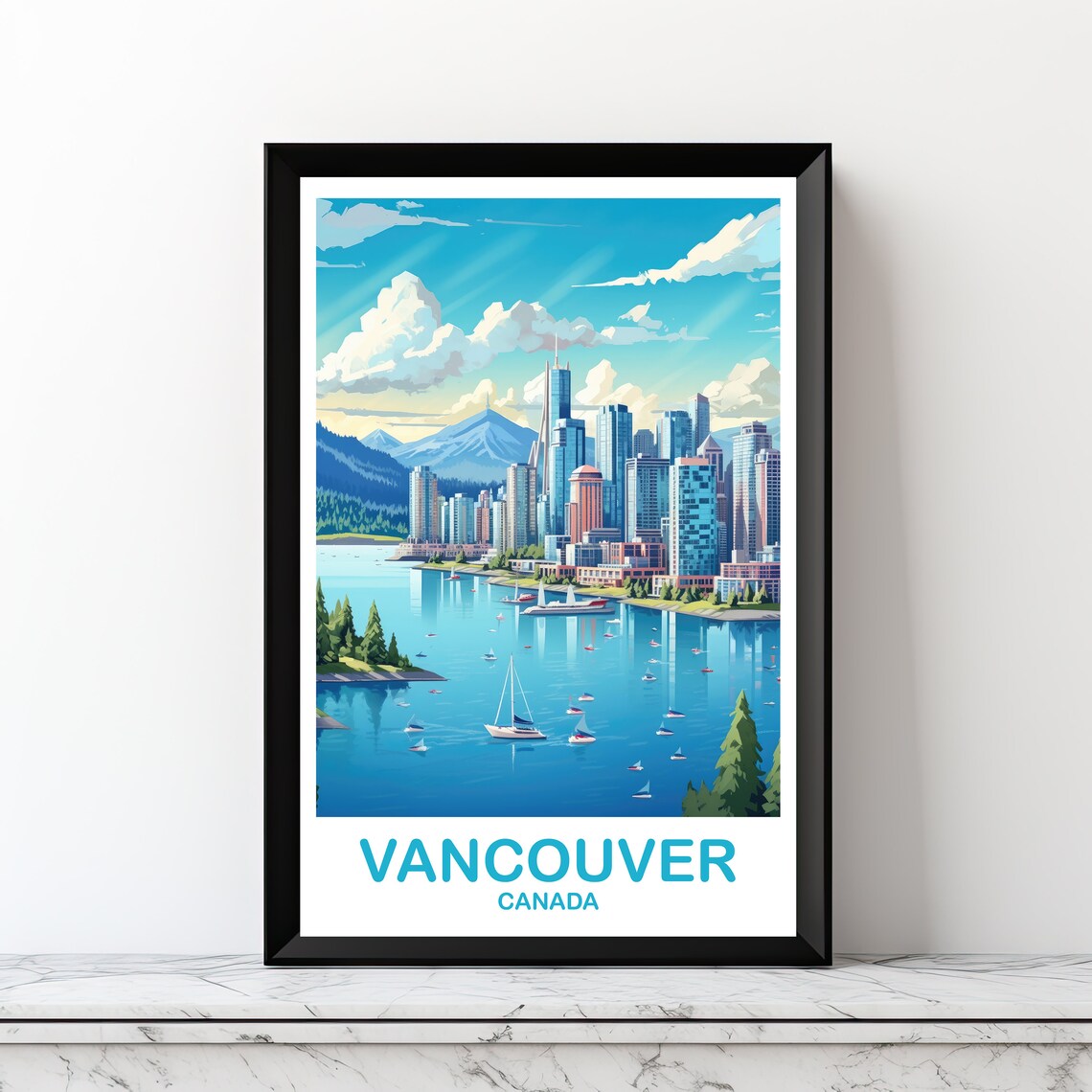 Vancouver BC Travel Poster, British Columbia