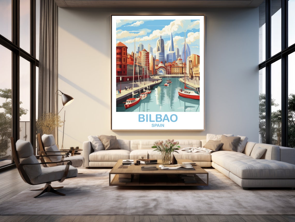 Bilbao Spain Travel Poster Art Spain Travel Poster Bilbao Wall Poster Spain Travel Art Travel Wall Art Travel Poster T2euspbi1 - Image 3