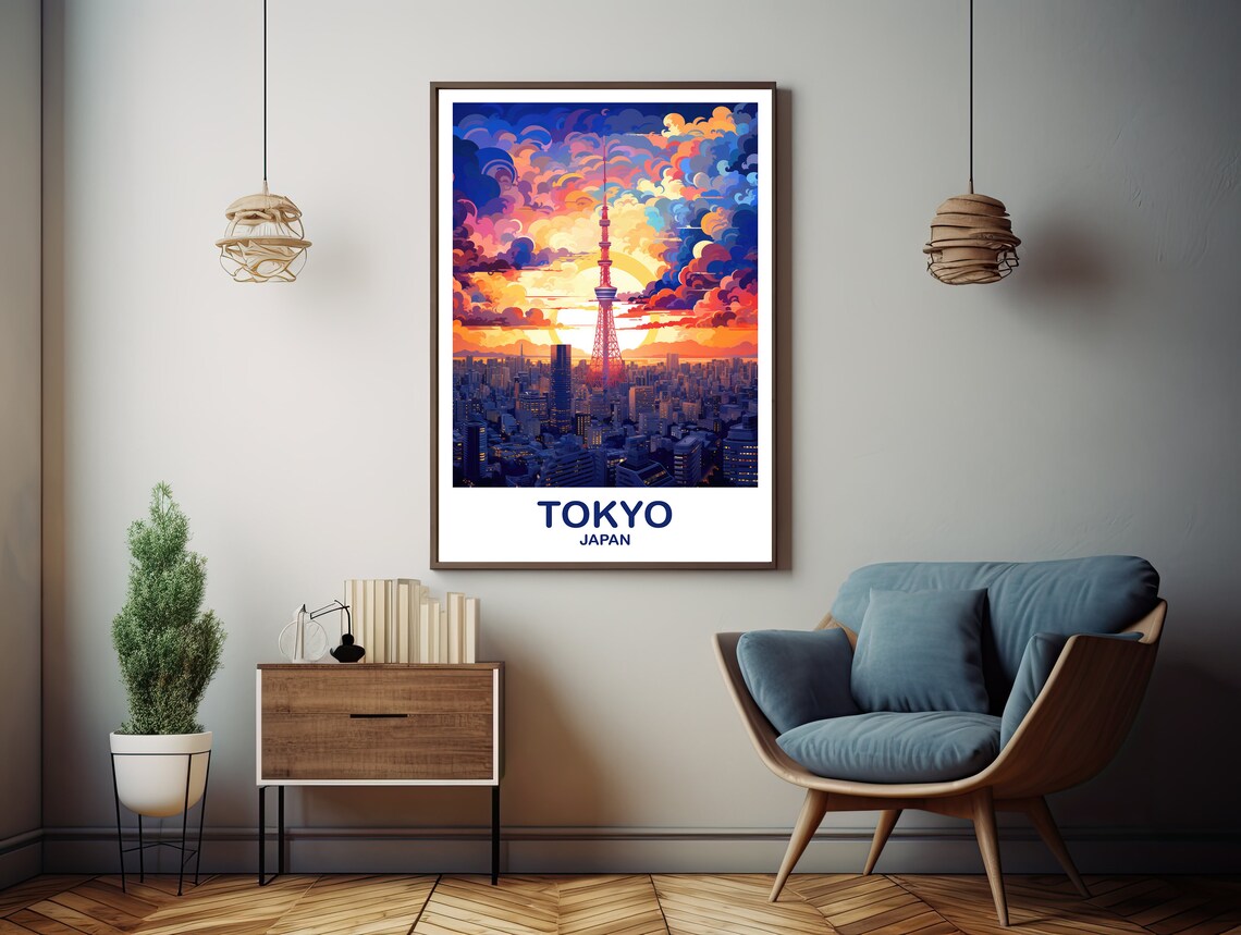 Tokyo Skyline Travel Poster, Japan City View - Image 2