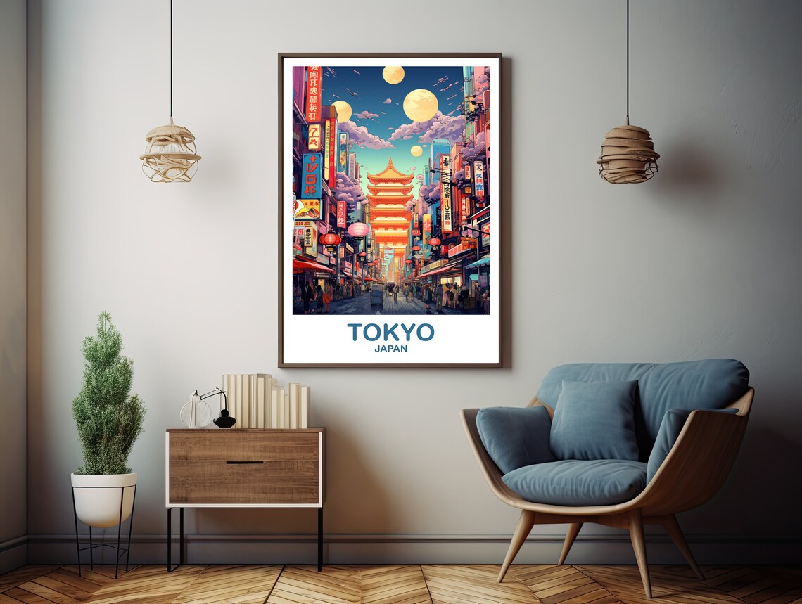 Tokyo Skyline Japan Travel Poster, City Skyline - Image 3