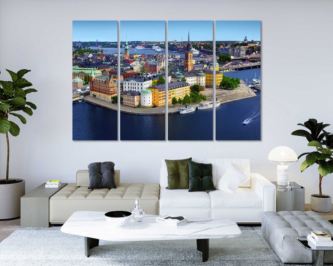 Stockholm Skyline City Modern Wall Decor Stockholm Arts Print On Stockholm Home Interior Wall Art Sweden Big Art Print Sweden Design - Image 4