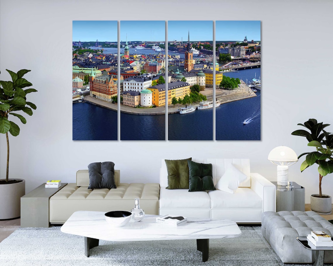 Stockholm Sweden Old Town Aerial Harbor Colorful Houses View Poster - Image 4