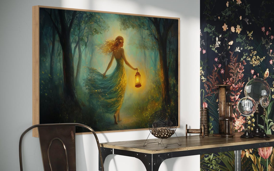 Mystical Forest Woman Art Print, Fantasy Forest Decor - Image 2