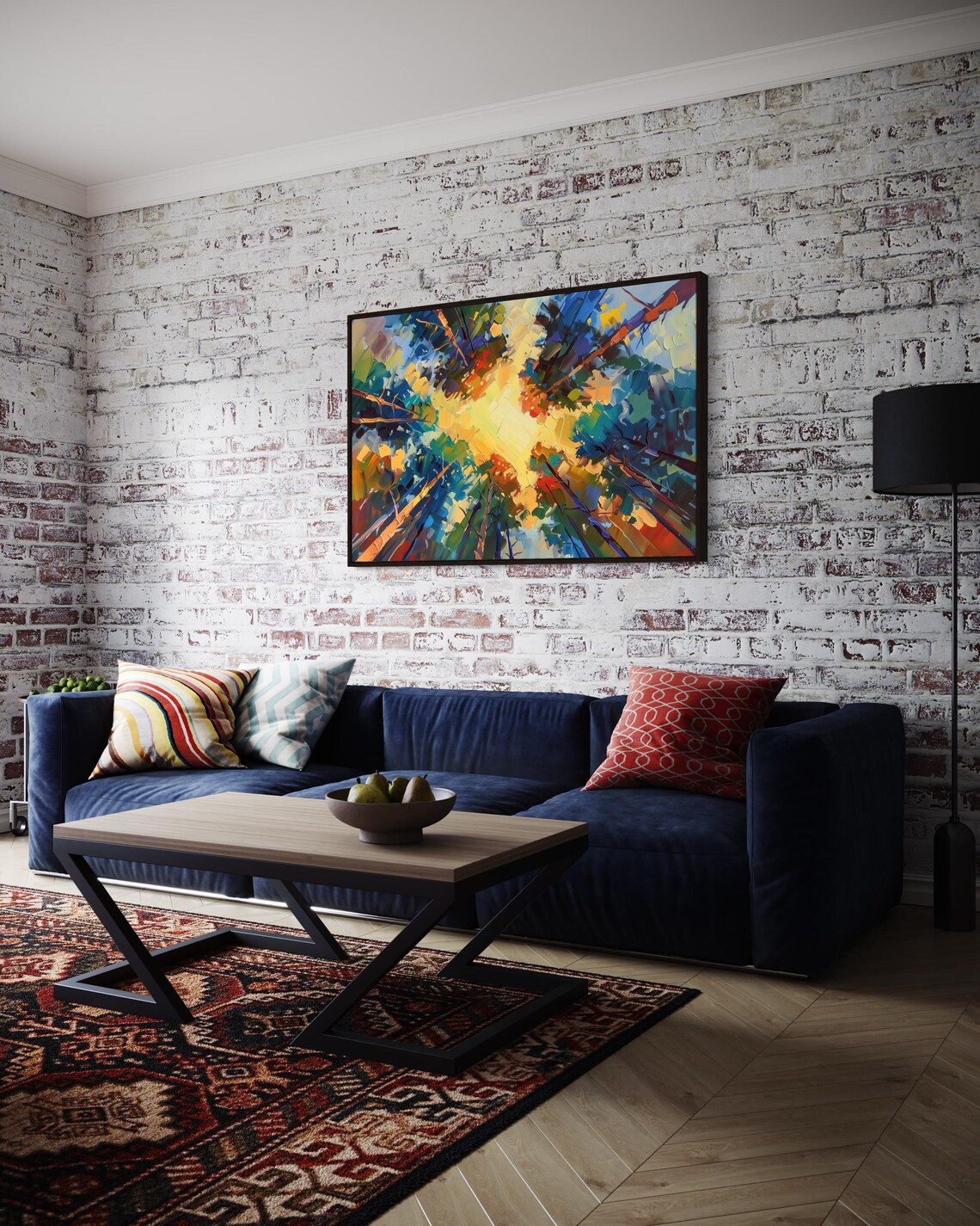 Whimsical Treetops Bright Abstract Nature Art With Sunlight Colorful Tree Canopy For Uplifting Home Decore Summer Forest Print - Image 5
