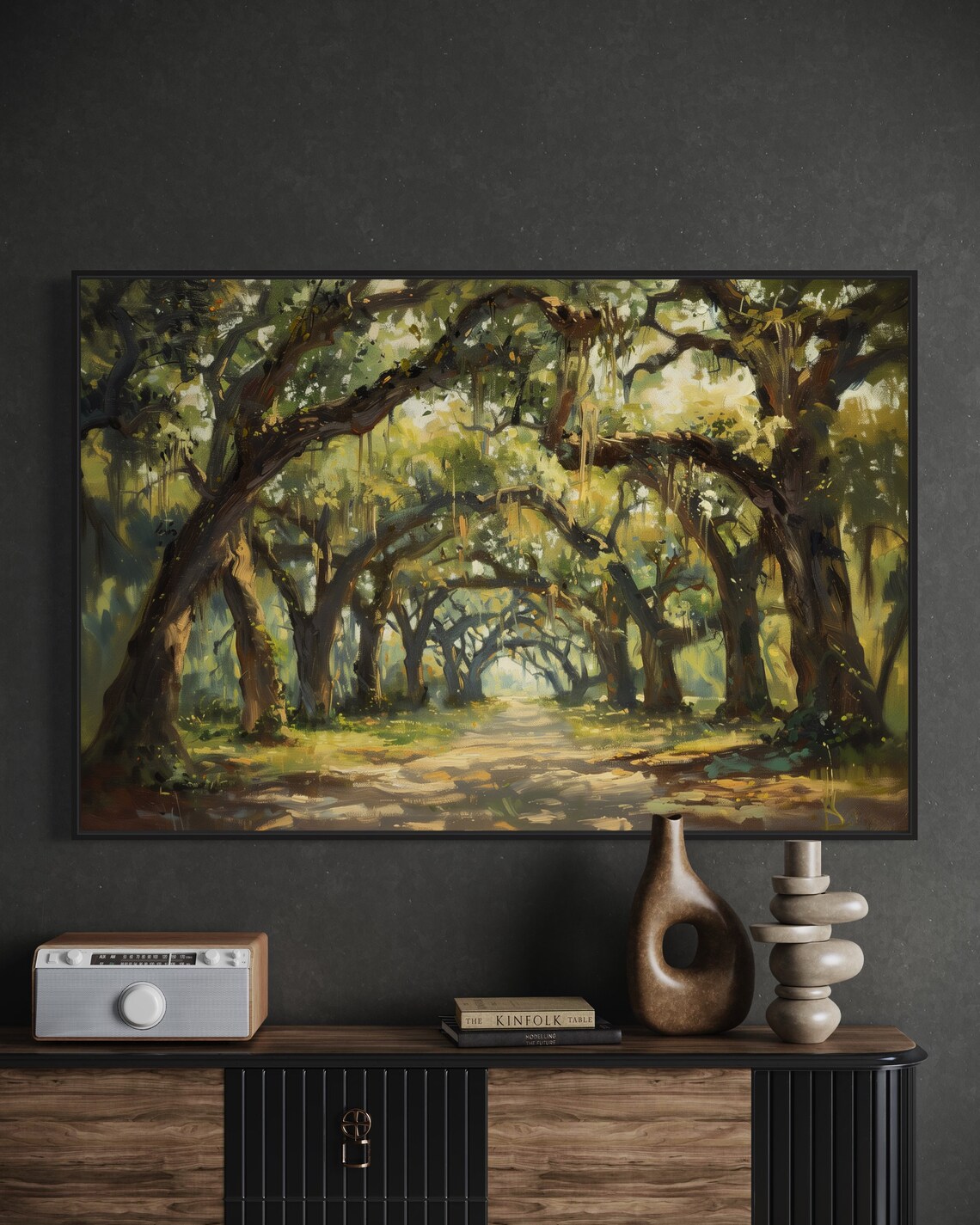 Whispering Oaks Forest Scene Art Print, Woodland Path - Image 5