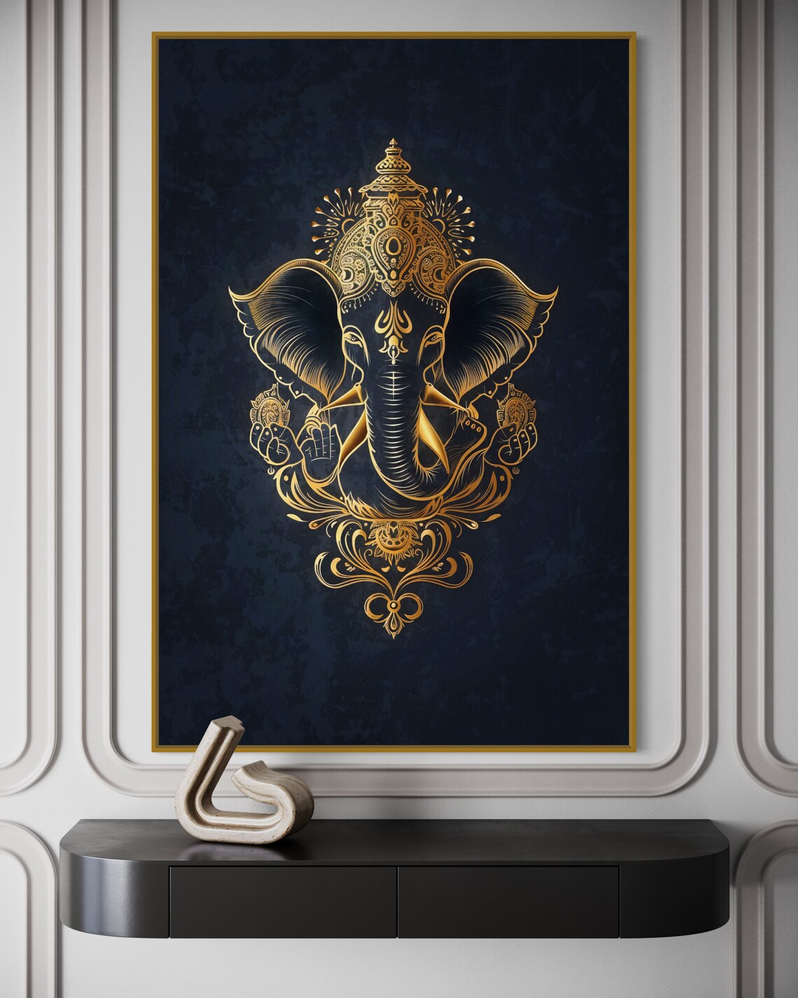Lord Ganesha Art Print, Elegant South Asian Art - Image 5