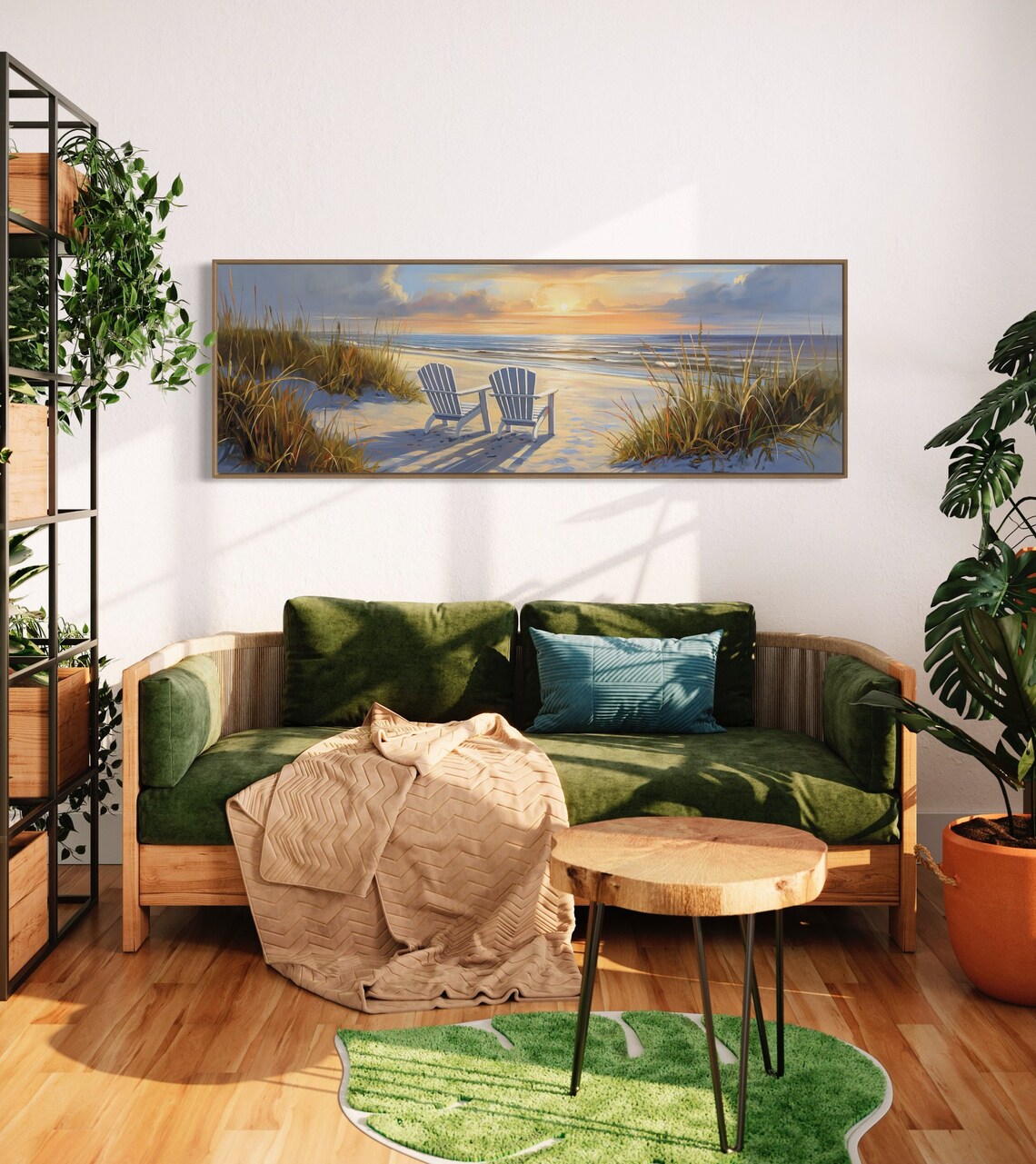 Seaside Tranquility Panoramic Beach Art Print - Image 5