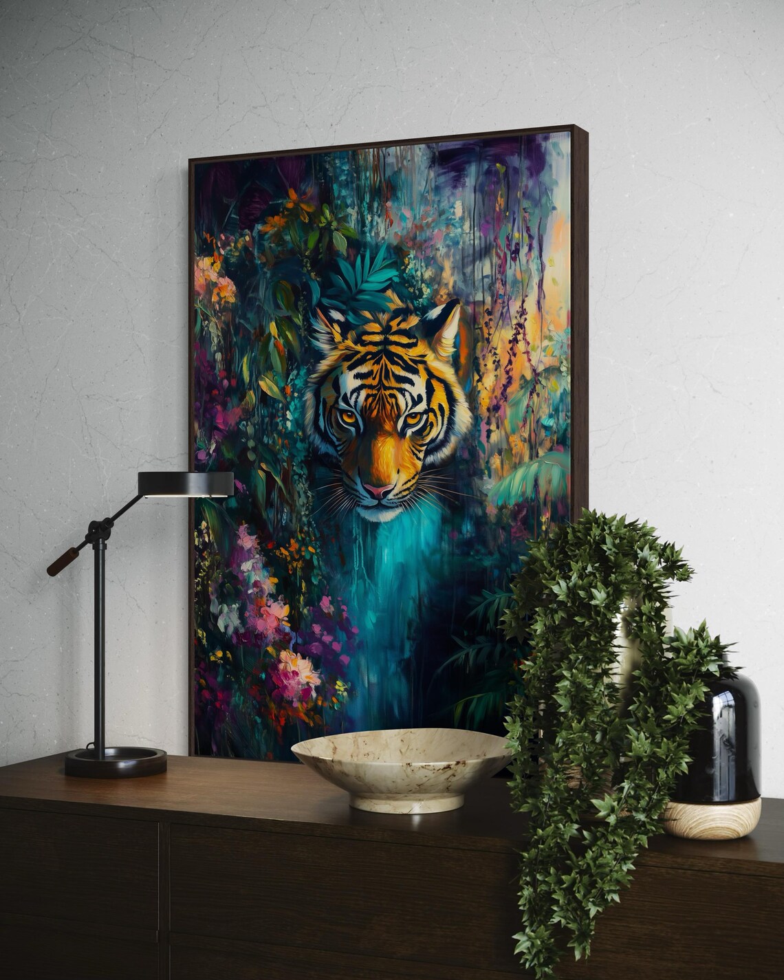 Vibrant Tiger Jungle Foliage Bold Exotic Wildlife Mystical Feline Wall Poster - Image 5