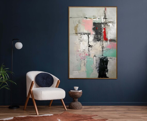 Luxury Abstract Modern Nordic Print Neutral Textured Style Art Cold Tone Physical Print For Simple Yet Colorful Decor