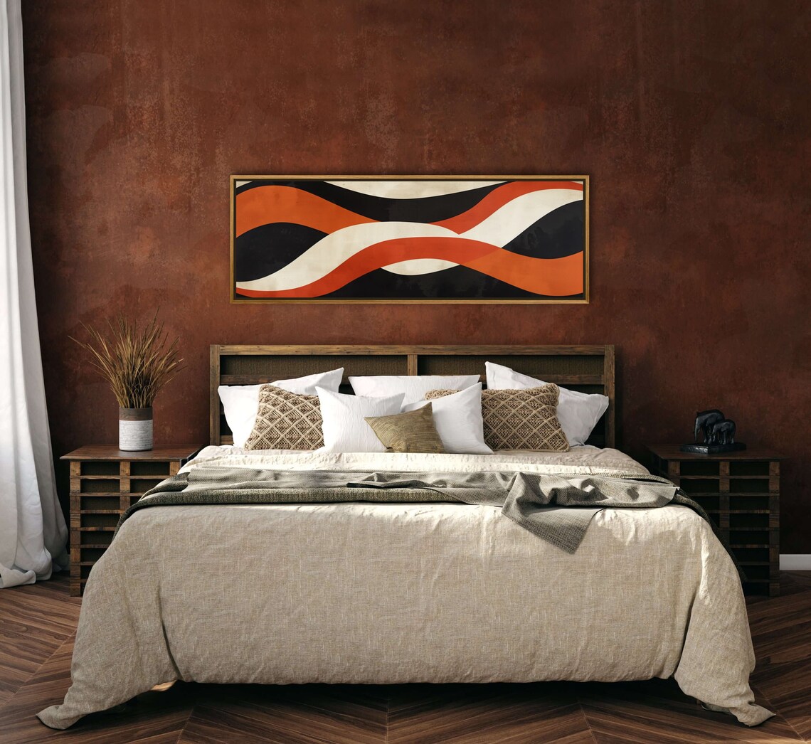 Abstract Waves Art Print, Minimalist Mid-Century - Image 3