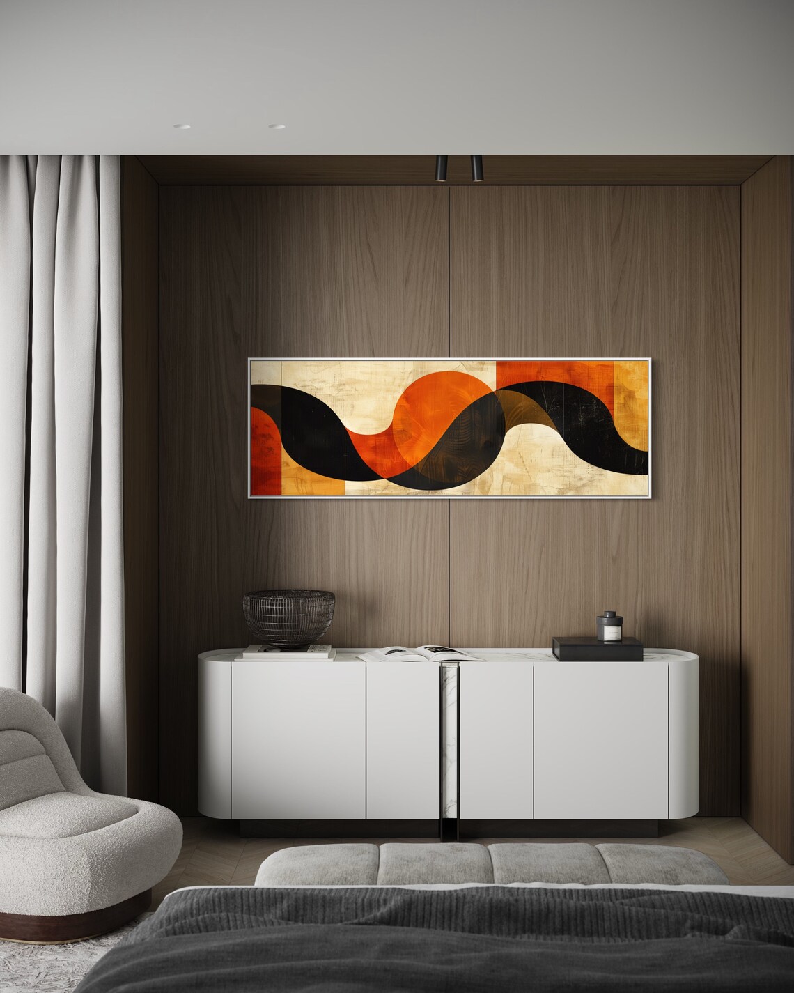 Panoramic Harmony Minimalist Earth Tone Art Print - Image 5