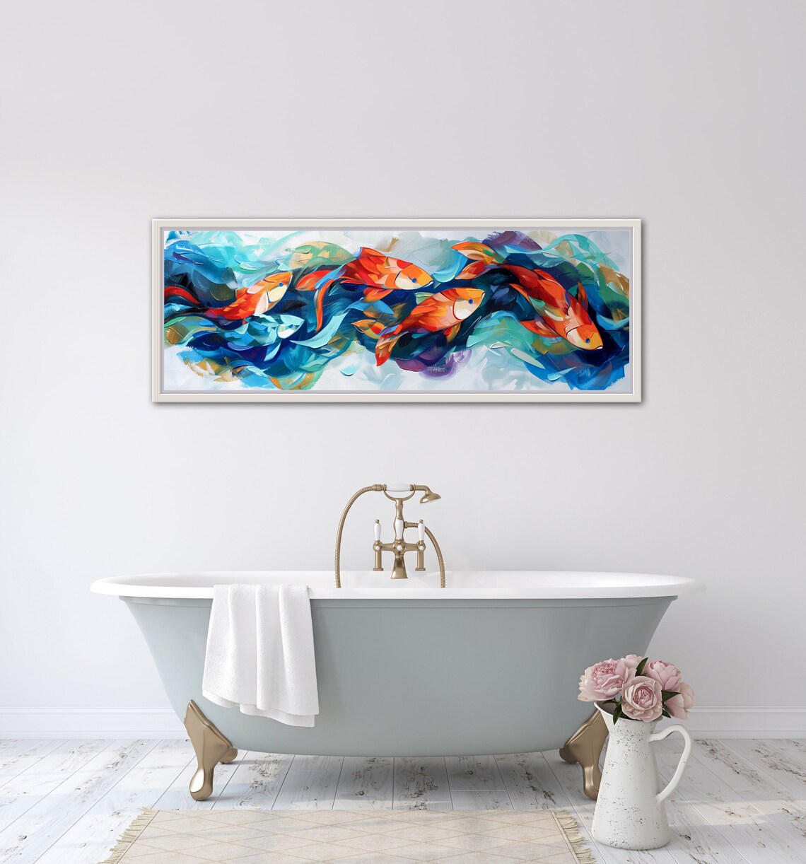 Tropical Fish School Panoramic Wall Art Print - Image 5