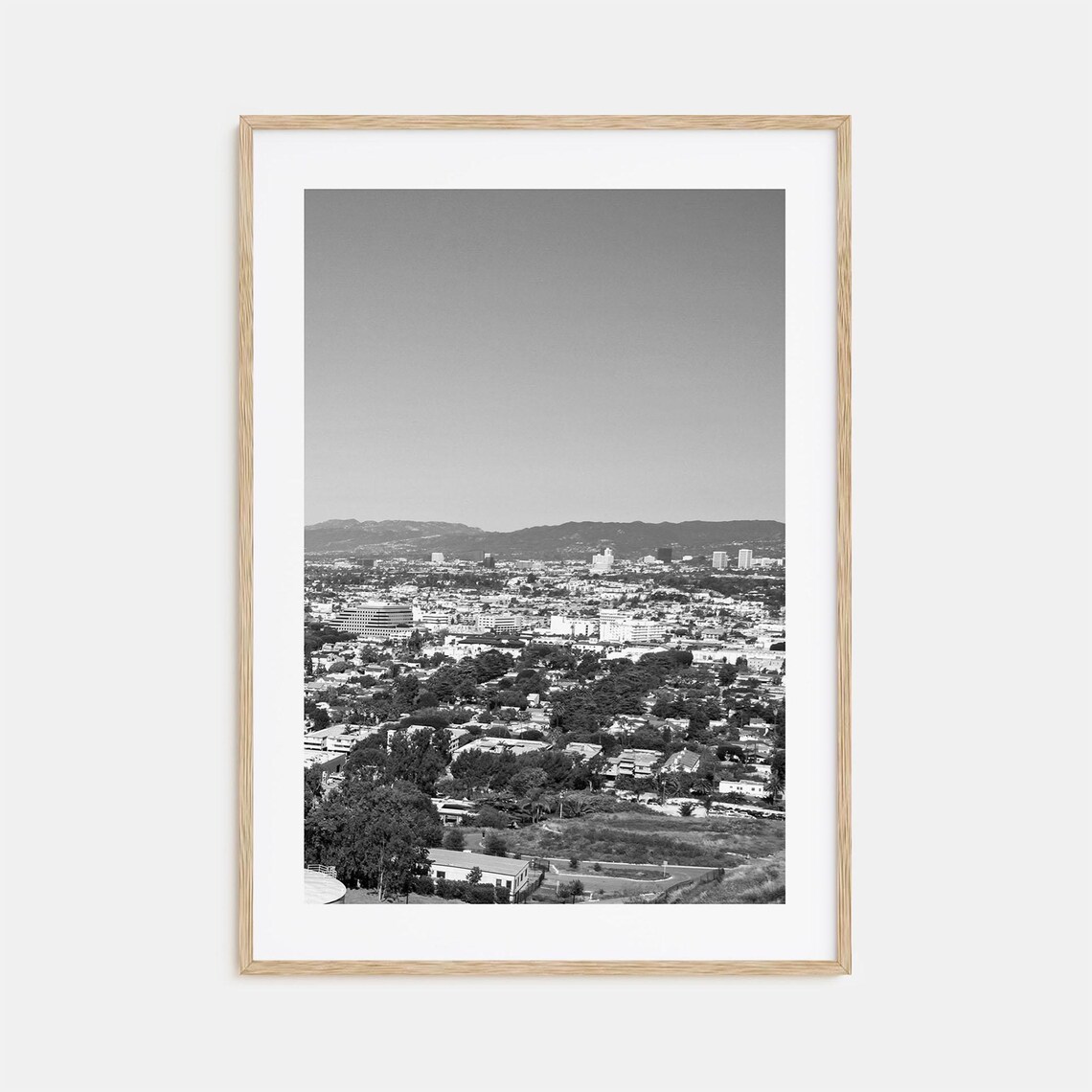 Culver City Black And White City Panorama Mountain View Poster