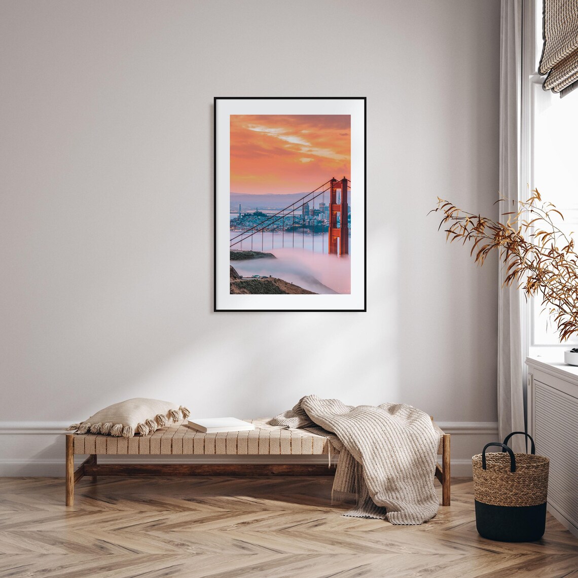 Golden Gate Bridge Rising Through the Fog at Sunset Photo Print - Image 2