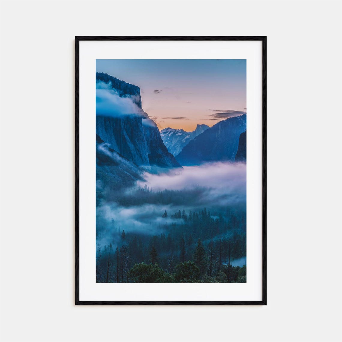 Yosemite Valley Foggy Sunrise El Capitan Tunnel View Photo Poster