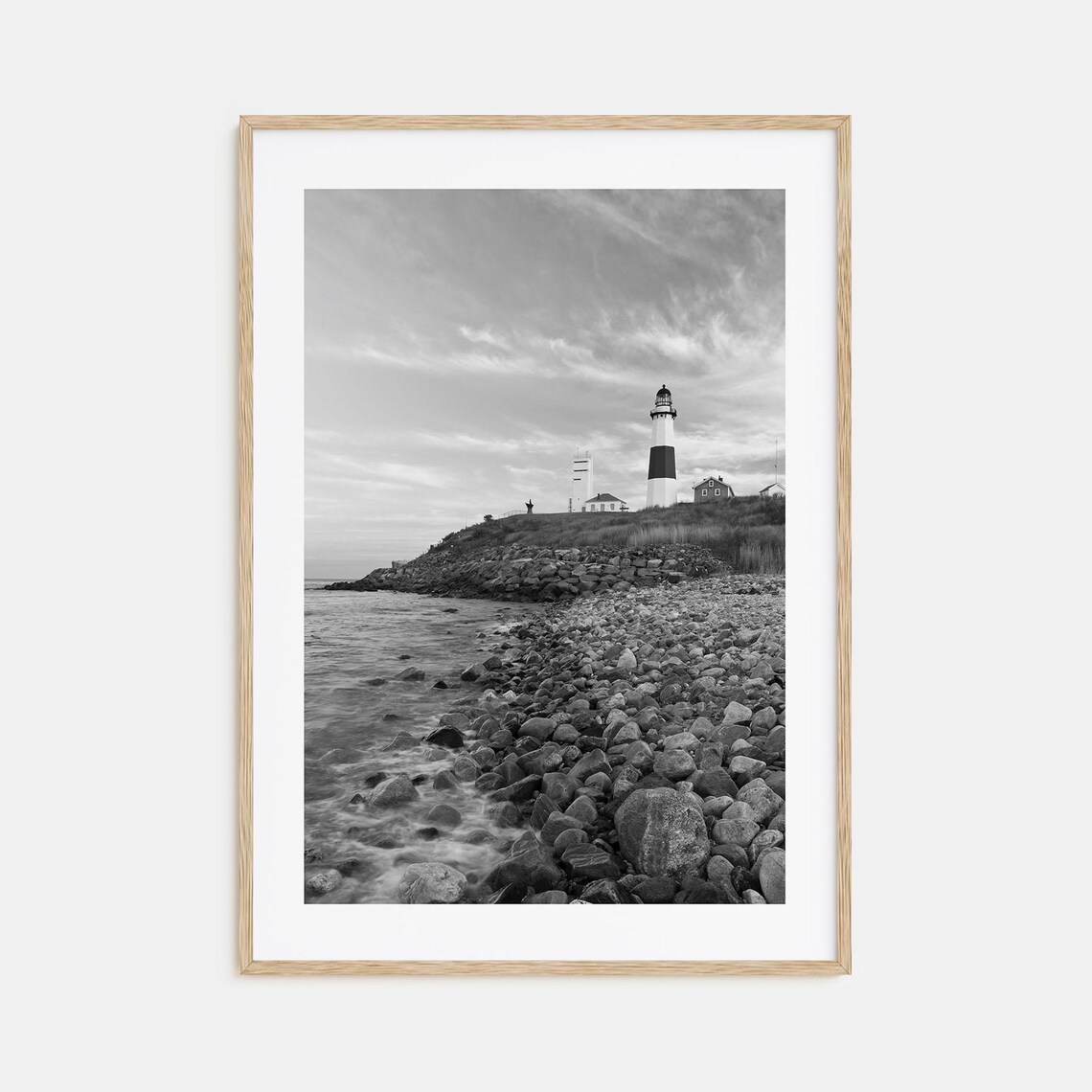 Long Beach Island Travel Poster, Black and White Art