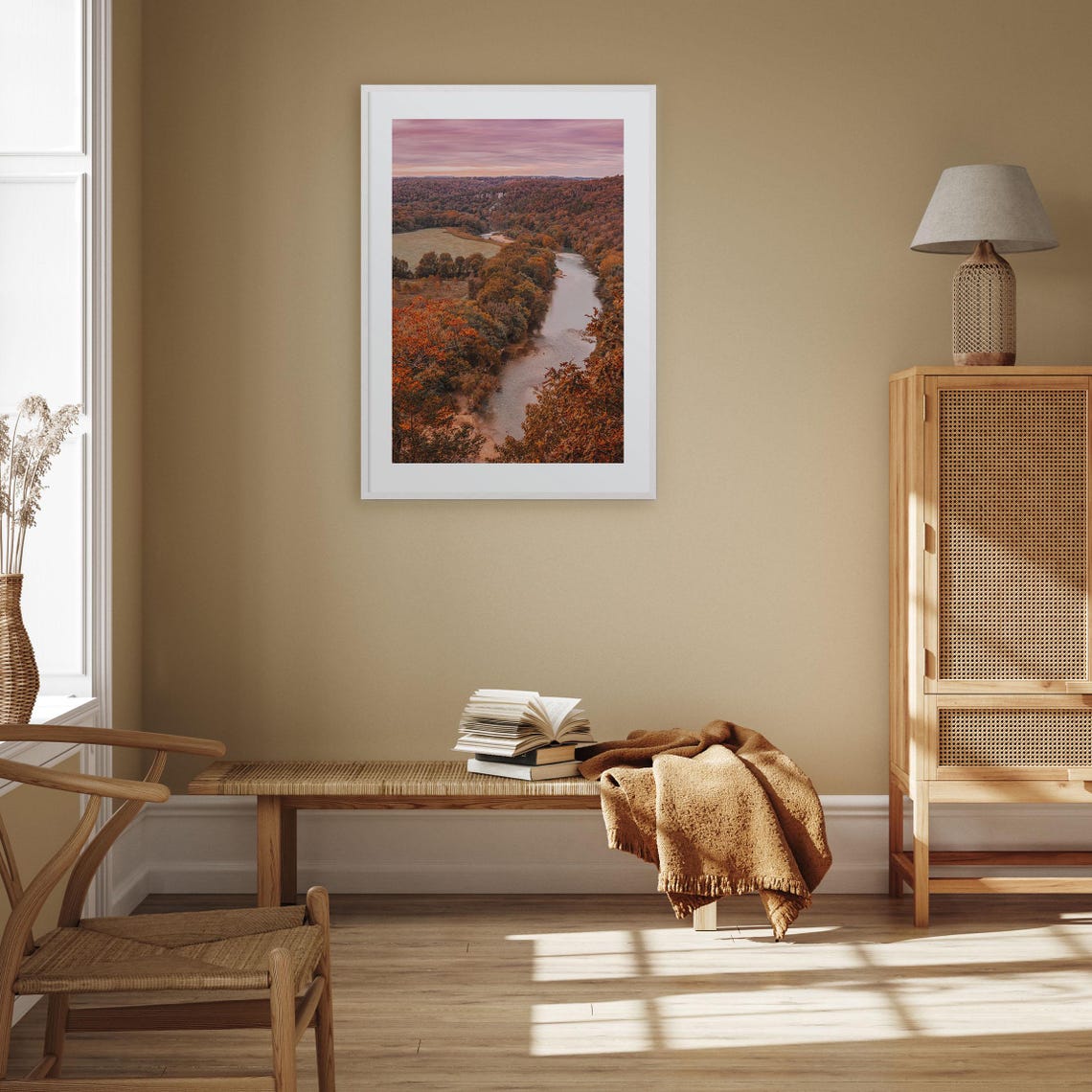 Arkansas Autumn River Valley Fall Foliage Sunset Photo Poster - Image 3