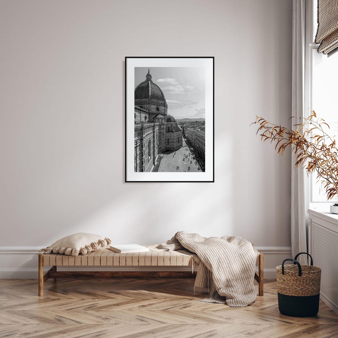 Florence Cathedral Duomo Black And White Italy Landmark Poster - Image 2