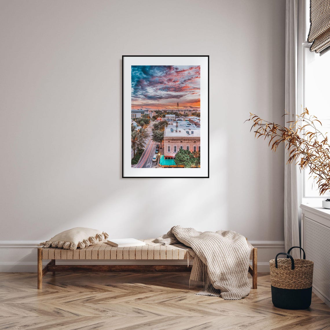 Gainesville Florida Sunset Street Palm Trees Color Sky Poster - Image 2