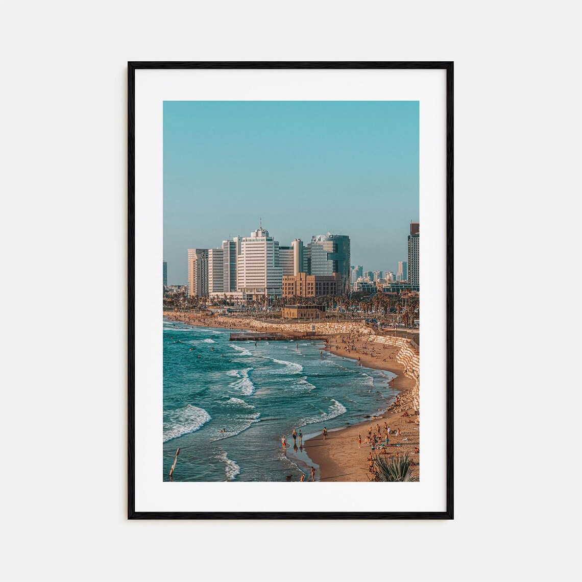 Tel Aviv Israel Mediterranean Beach City Skyline Photo Poster