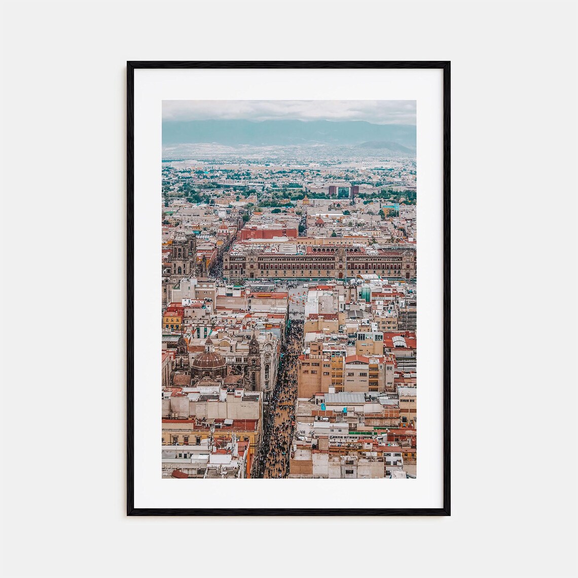 Mexico City Aerial View Cathedral Historic Center Panorama Poster