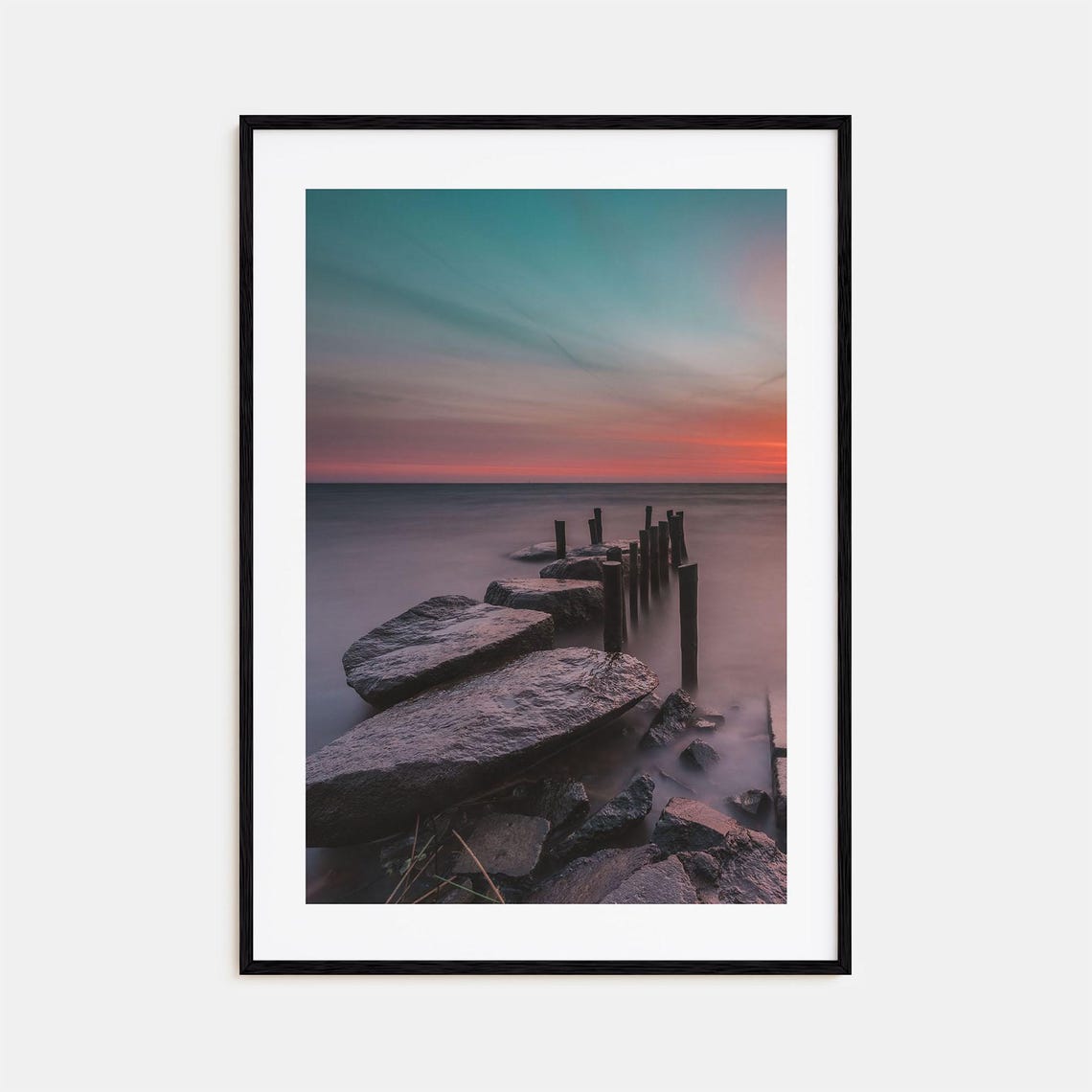 Stone Harbor Jersey Shore Rocky Sunset Calm Water Photo Poster