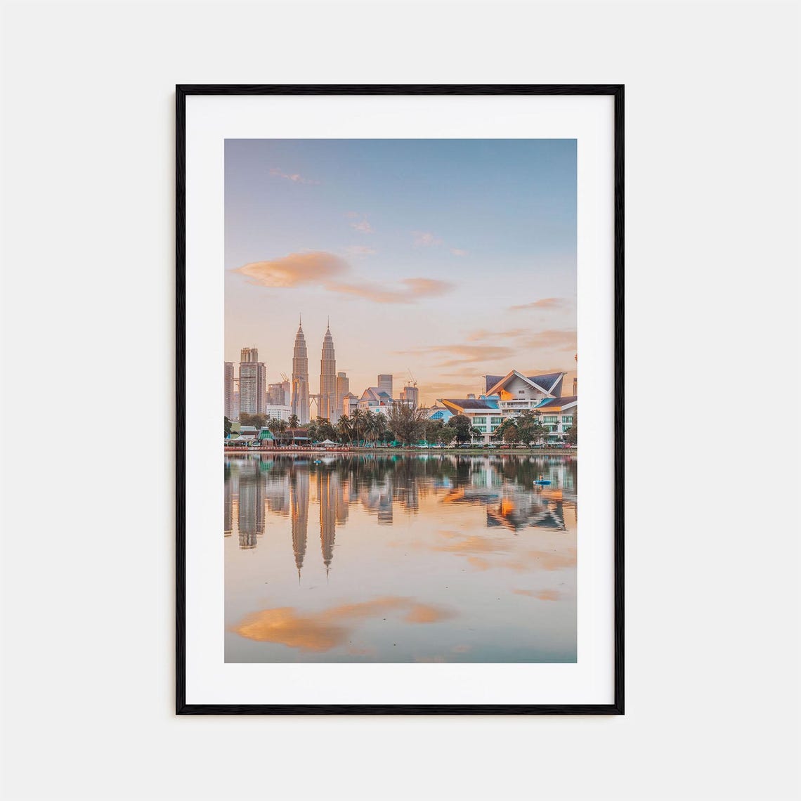 Kuala Lumpur Petronas Twin Towers Skyline Reflection Art Print