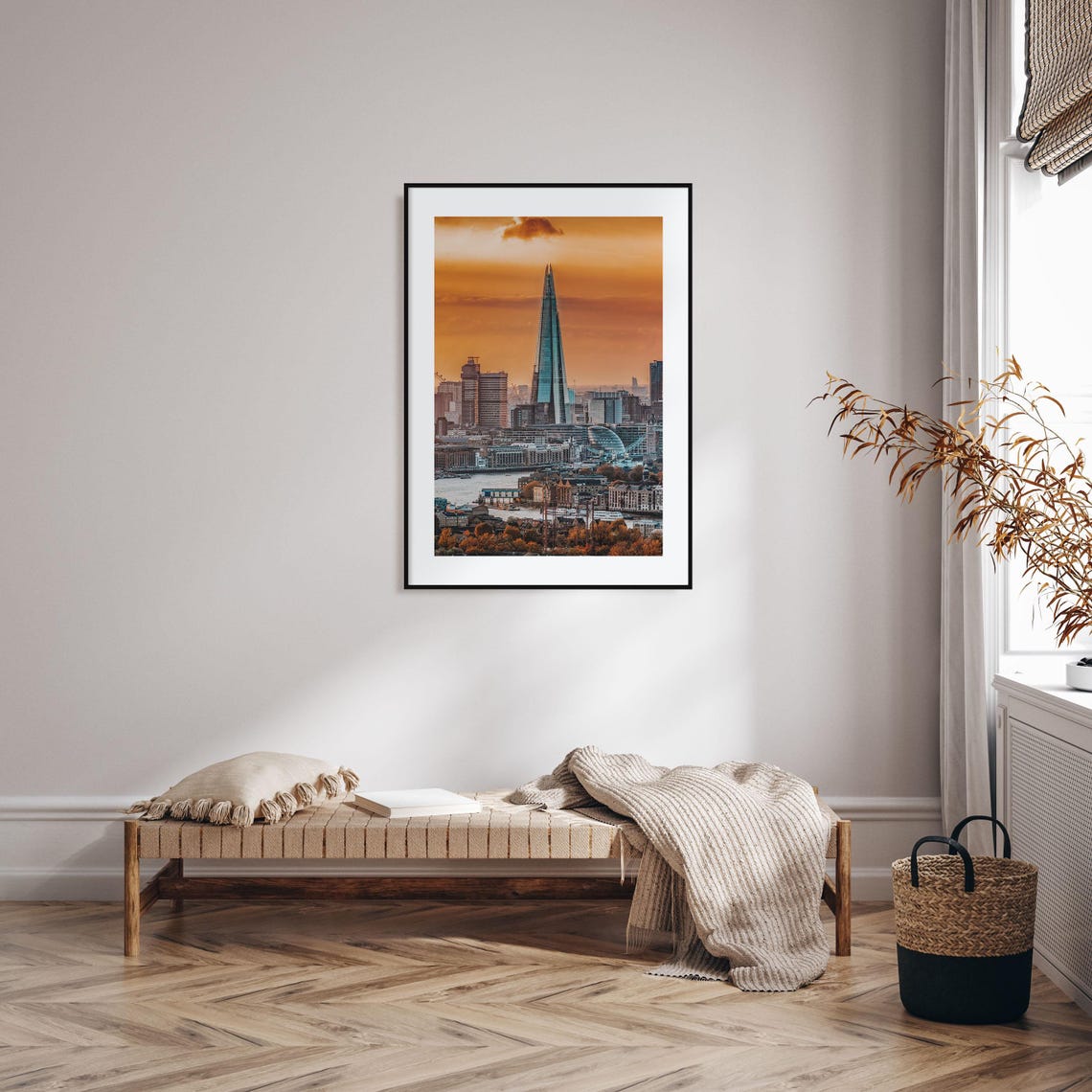 London Shard Tower Orange Sunset Thames Skyline Cityscape Poster - Image 2