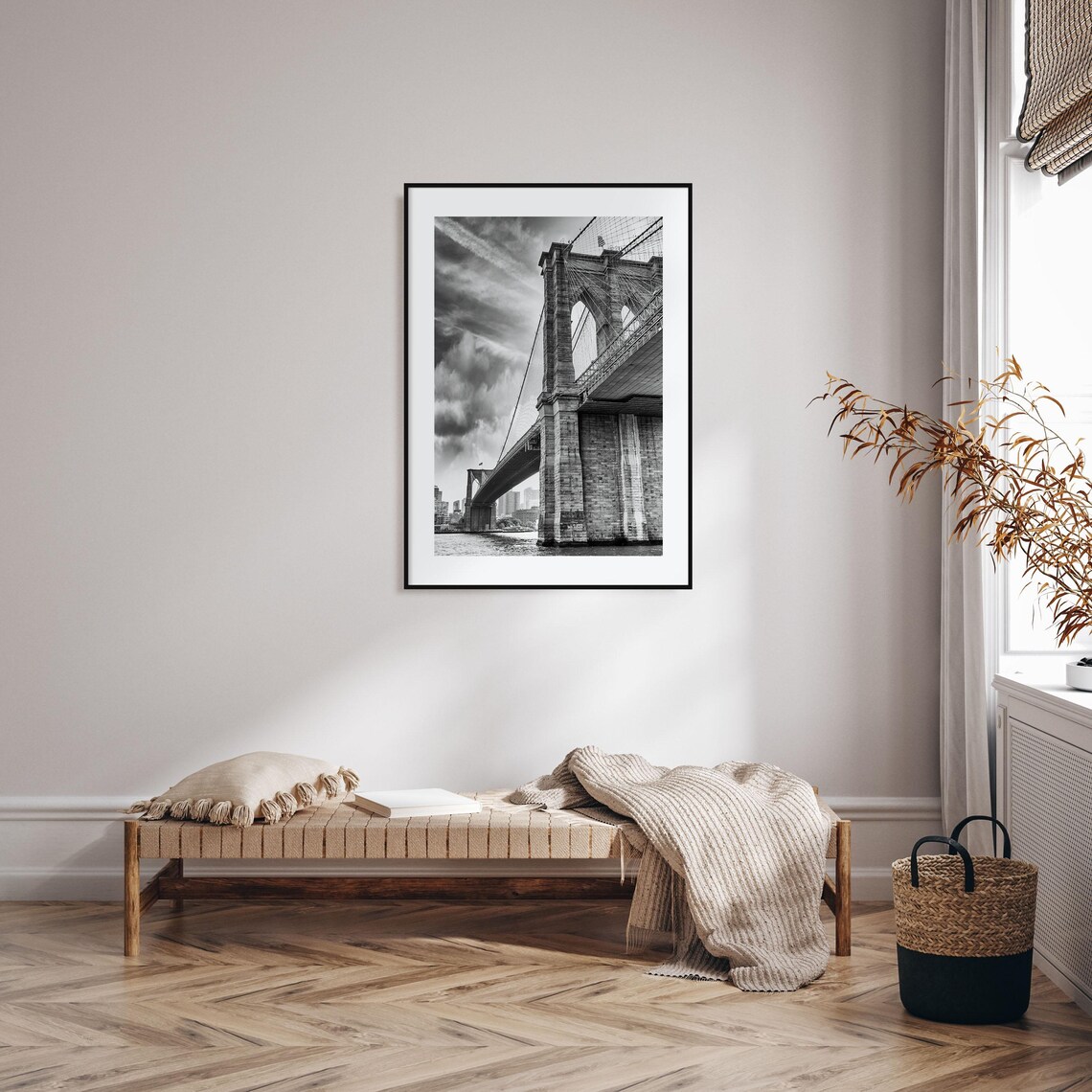 Brooklyn Black And White Travel Poster Art Print - Image 2