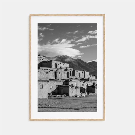 Taos Black And White Travel Photo Poster