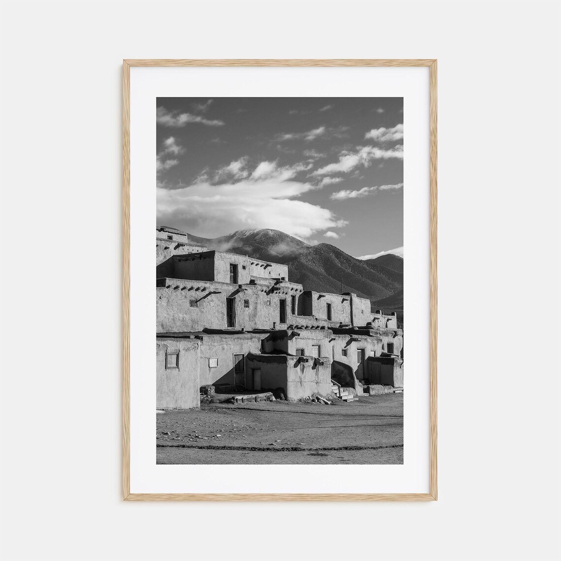 Taos Black And White Travel Photo Poster