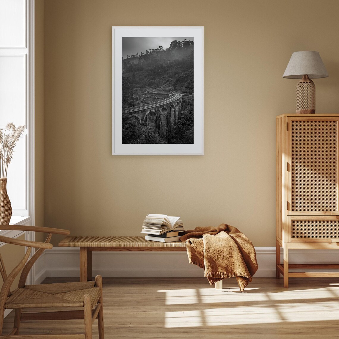 Stone Arch Railway Viaduct Misty Jungle Hills Travel Photo Poster - Image 3