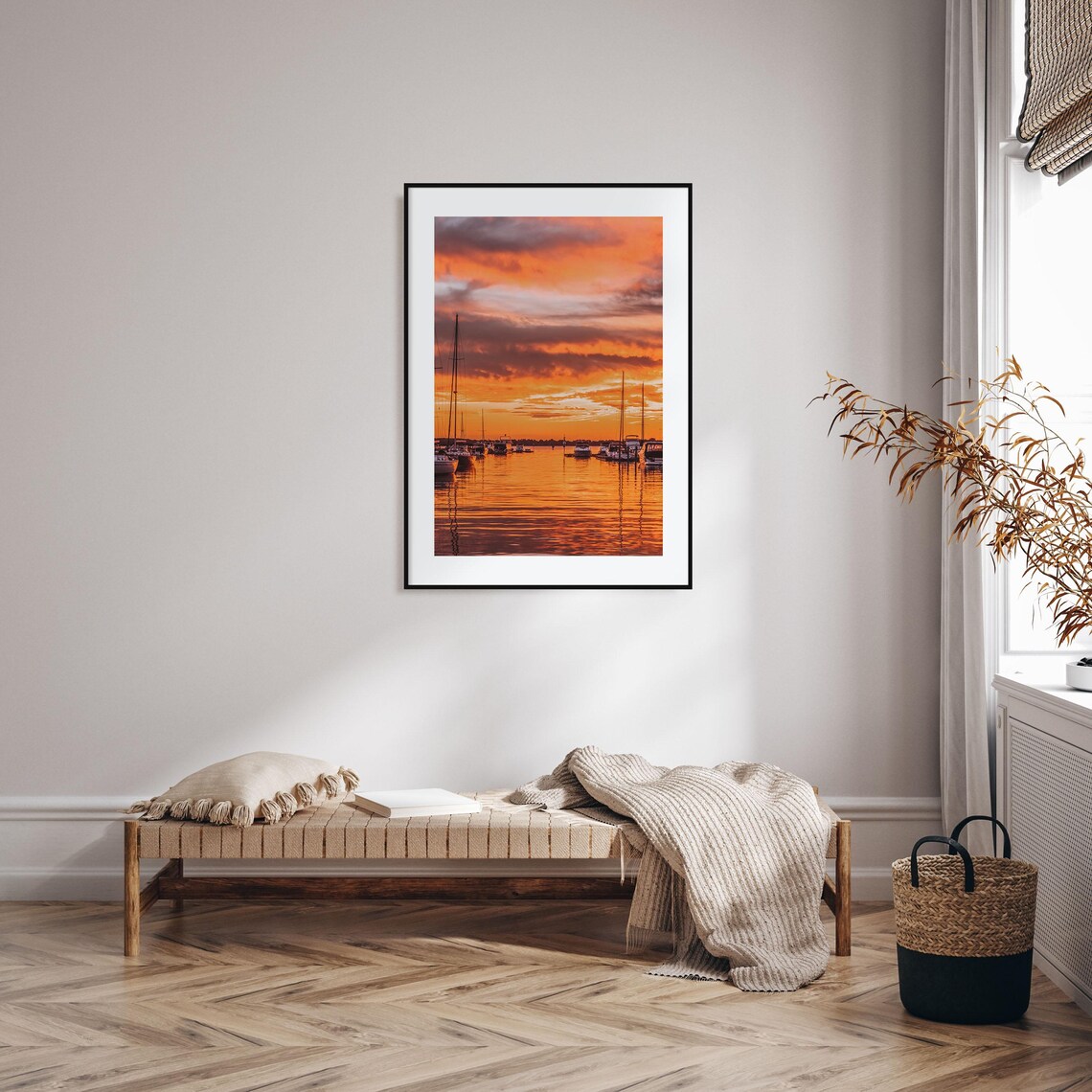 Norman Oklahoma Marina Sunset Orange Sky Sailboat Harbor Photo Poster - Image 2