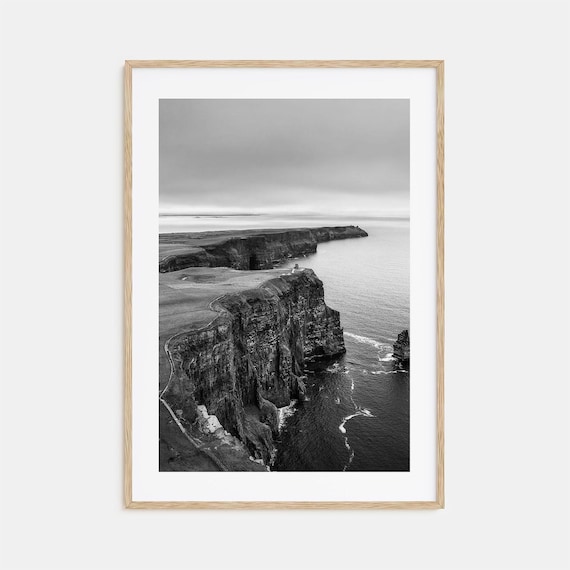 Sunset Cliffs Black and White Travel Poster