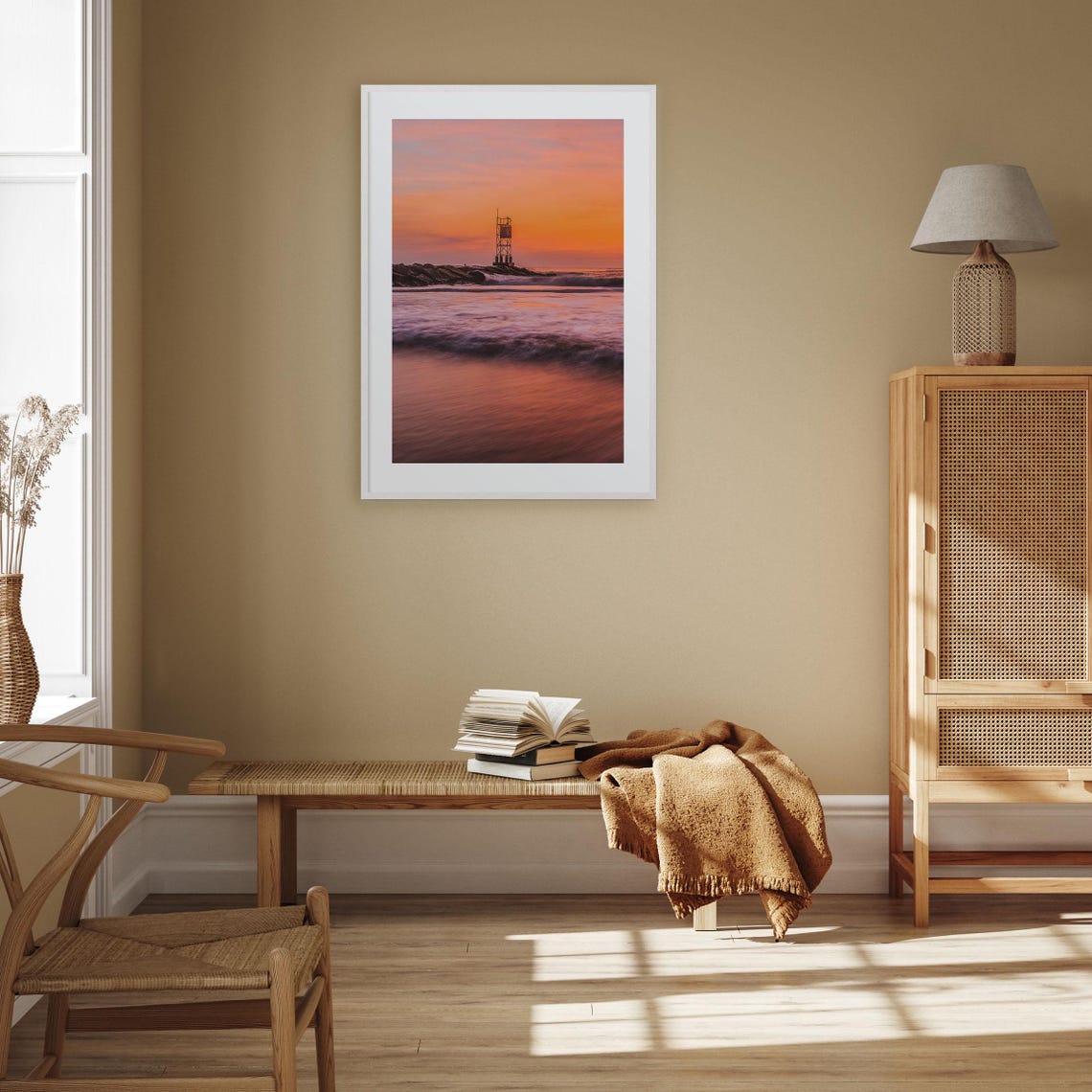 Delaware Ocean Jetty Golden Sunset Colorful Photography Poster - Image 3